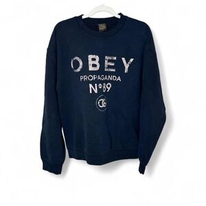 Obey Propaganda Crewneck Sweatshirt with white text reading 'OBEY PROPAGANDA